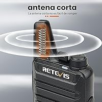 Vista 6 de Retevis Radio bidireccional RT22 recargable de largo alcance, radio portátil de 2 vías, carga USB-C, walkie talkies manos libres para adultos