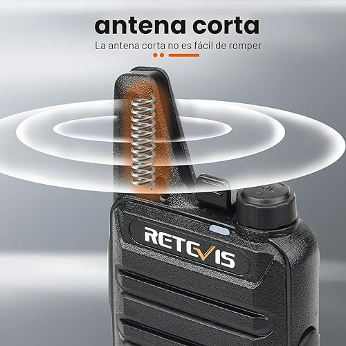 Vista 6 de Retevis Radio bidireccional RT22 recargable de largo alcance, radio portátil de 2 vías, carga USB-C, walkie talkies manos libres para adultos