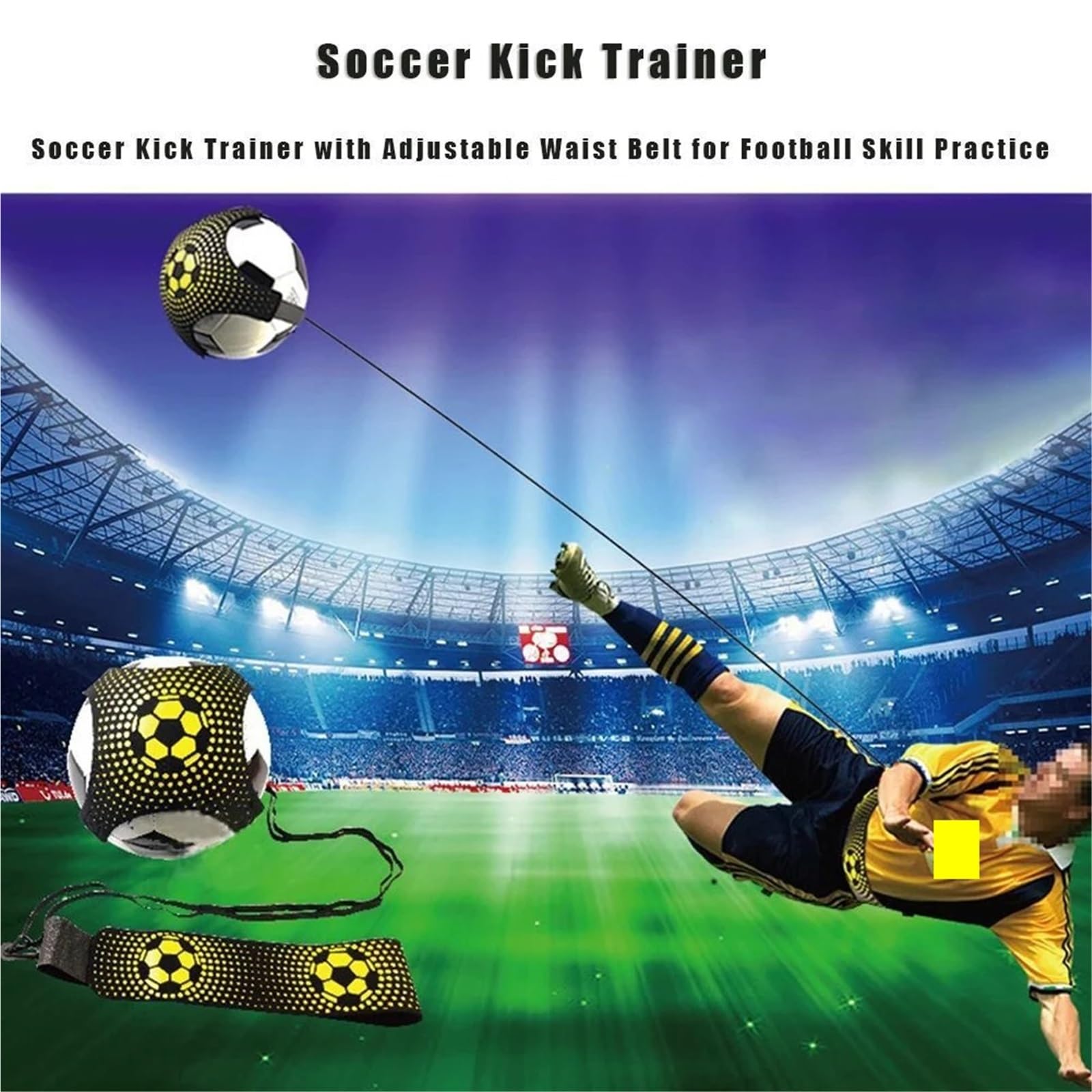 2PCS Football Ball Belt Adjustable Soccer Training Elastic Band Auxiliary Circling Kick Trainer Aid para Adultos
