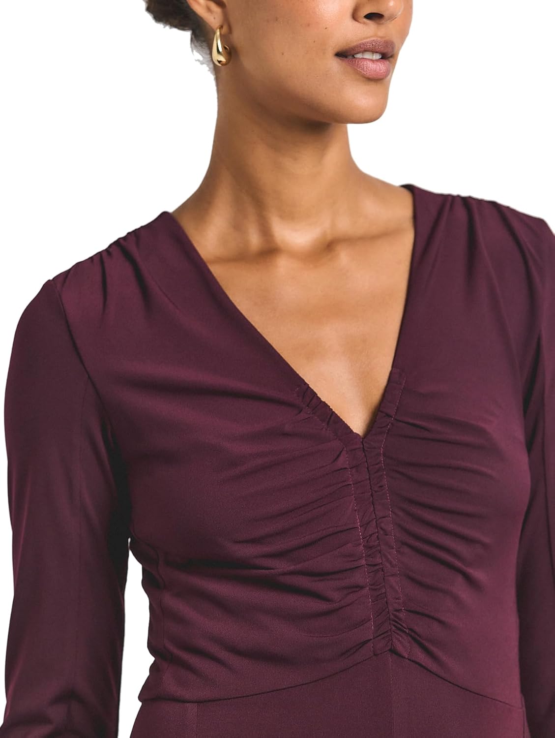 Derek Lam 10 Crosby Womens Isabella Ruched Front Long Sleeve Dress - Image 3