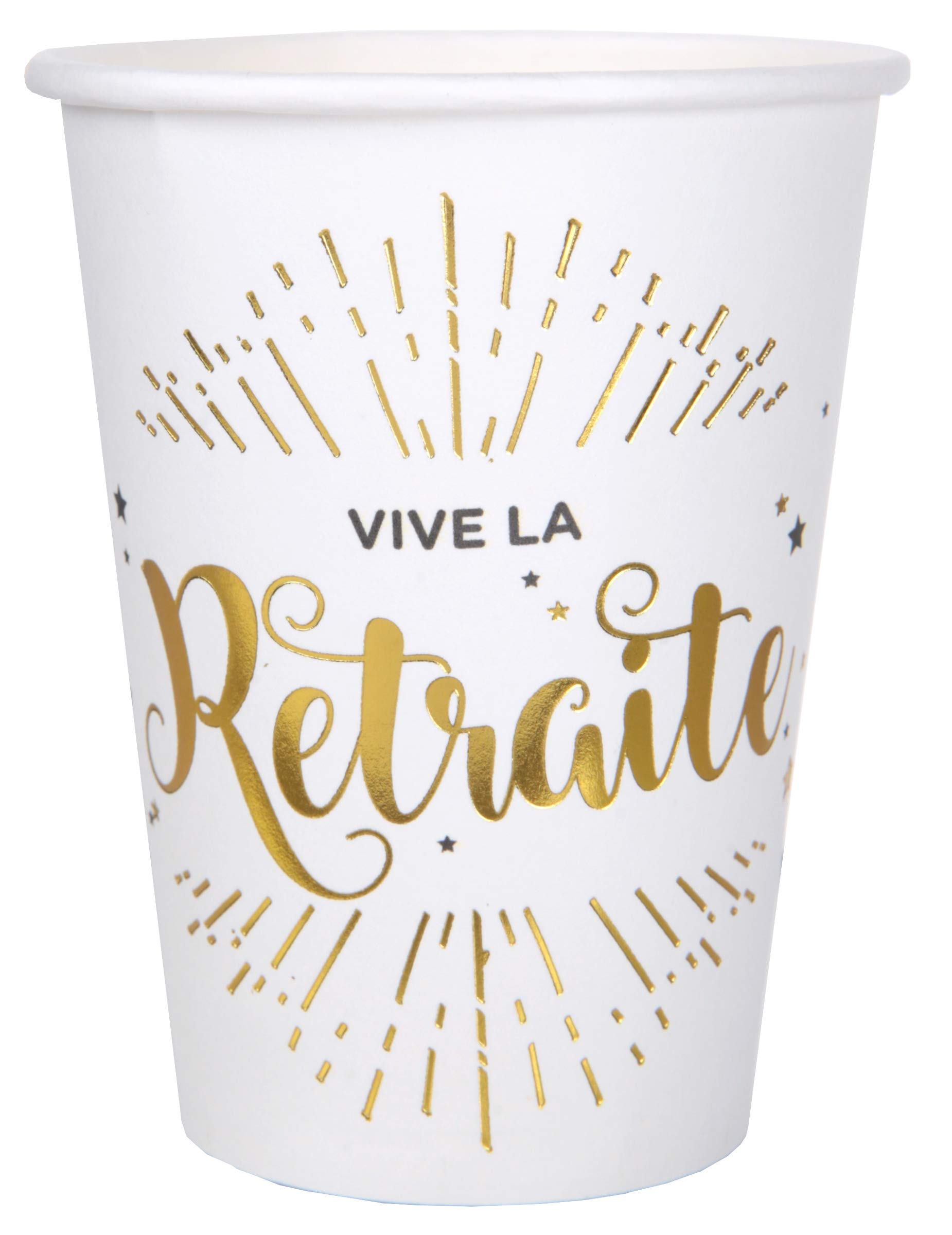 SANTEX 5659-1 Sachet De 10 Gobelets Vive La Retraite - Vaisselle Jetable Festive