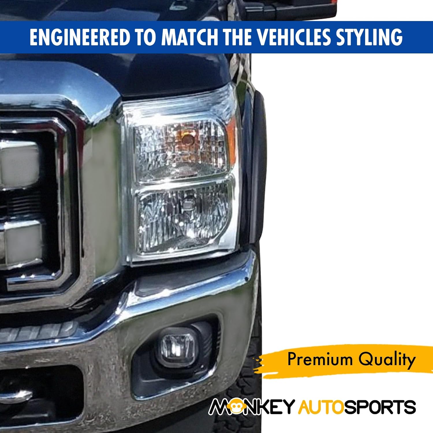 Monkey Autosports 2011-2016 Ford F250/F350 Factory/OE design Fender Flares | Set of 4 | Front Right, Front Left, Rear Right and Rear Left | Fits 2011-2016 FORD F-250 and F-350 (EXCLUDES Dually Models)