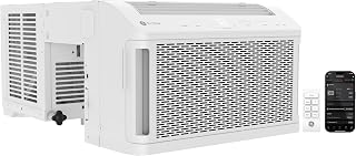 GE Profile ClearView Window Air Conditioner Unit, 8,300 BTU, U-Shaped Adjustable Depth, Energy Efficient Cooling up to 350 sq ft., Ultra Quiet, SMART Home Capable, Includes Remote, White