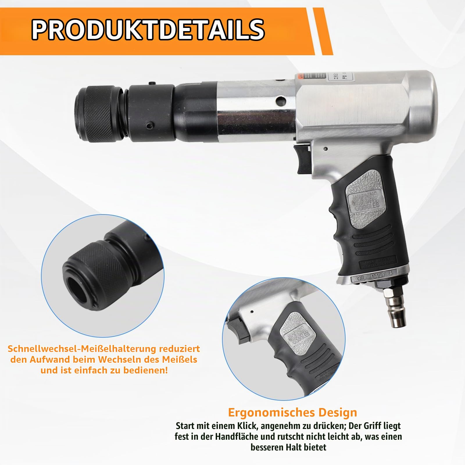Lufthammer Pneumatischer Betonbrecher Kugelgelenk Auto Reparaturwerkzeug Entferner Flachpunkt Meißel Flugzeug Lufthammer Kit Pneumatische Trenngabel Air Hammer Kit