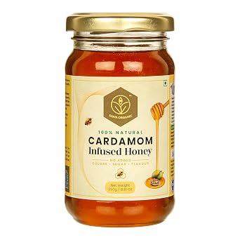 Shiva Organic Cardamom Honey - 8.81 oz 250g Pure Infused Raw Honey