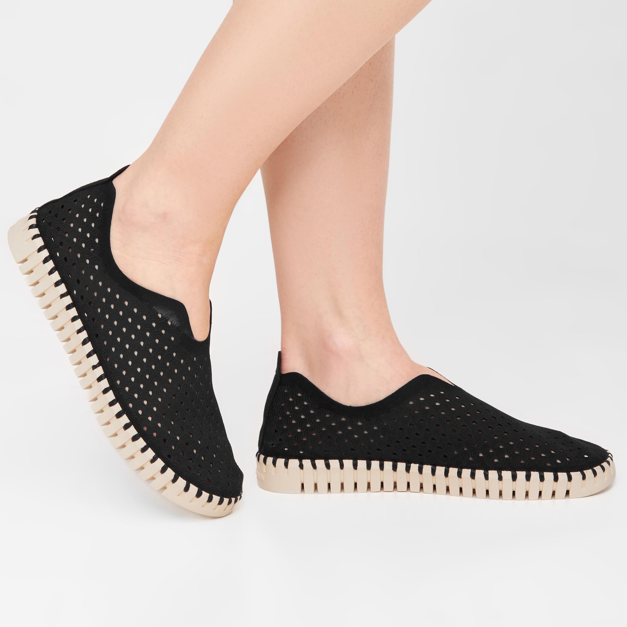 Ilse Jacobsen HORNBÆK | Zapatos Planos para Mujer | Zapatilla con Material de Microfibra reciclada y Suela de Caucho Natural Antideslizante | Tulip3275 | Ligero, Transpirable y ecológico | Black | 38