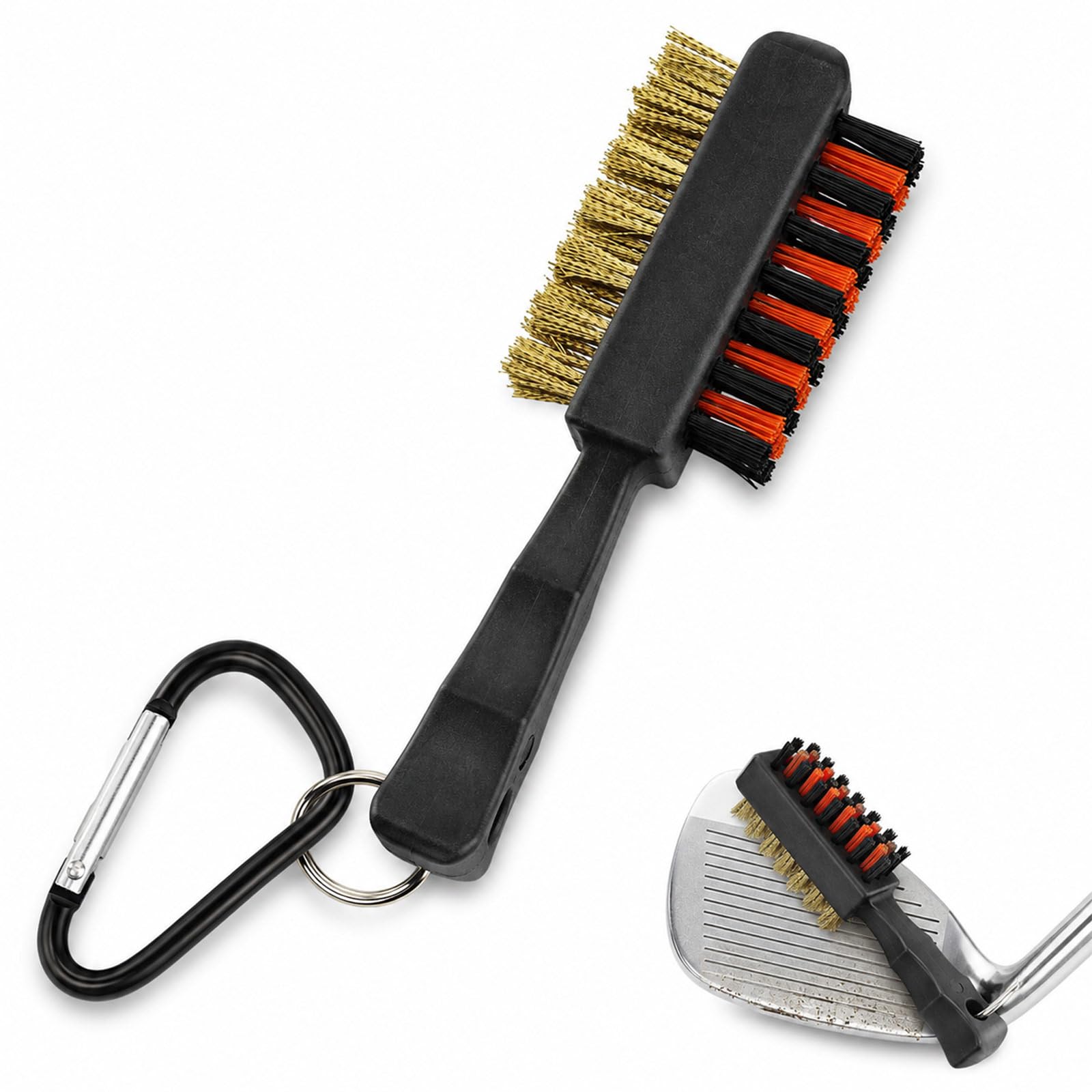 1 Pack Dual Sided Golf Club Cleaning Brushes Nylon & Wire Bristle