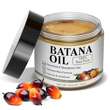 Dr. Sebi 100% RAW Batana Oil for Hair Growth Unrefined & Natural Hair Growth Oil, Boosts Thickness & Shine, Repairs Damage, Reduces Hair Loss, Fights Frizz & Split Ends For Men & Women 4.23 Fl Oz