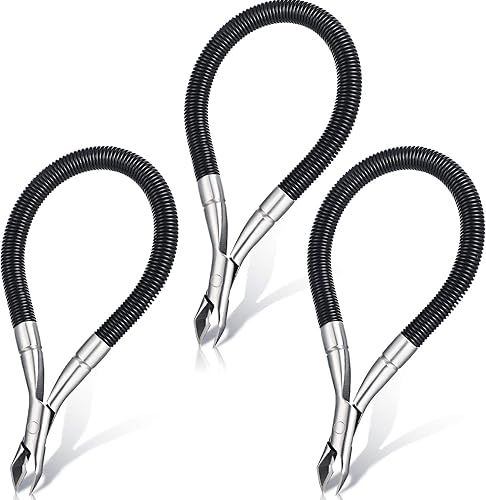 3 piezas de cortadora de cutículas de resorte, tijeras en espiral, removedor de piel muerta, fácil de quitar, herramientas de manicura de pedicura