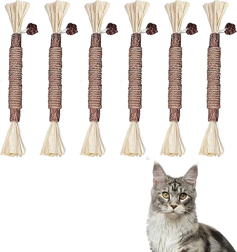 Juguete masticable para gatos, paquete de 12 juguetes de hierba gatera, limpieza de dientes de gatito, interactivo para interiores, juguetes