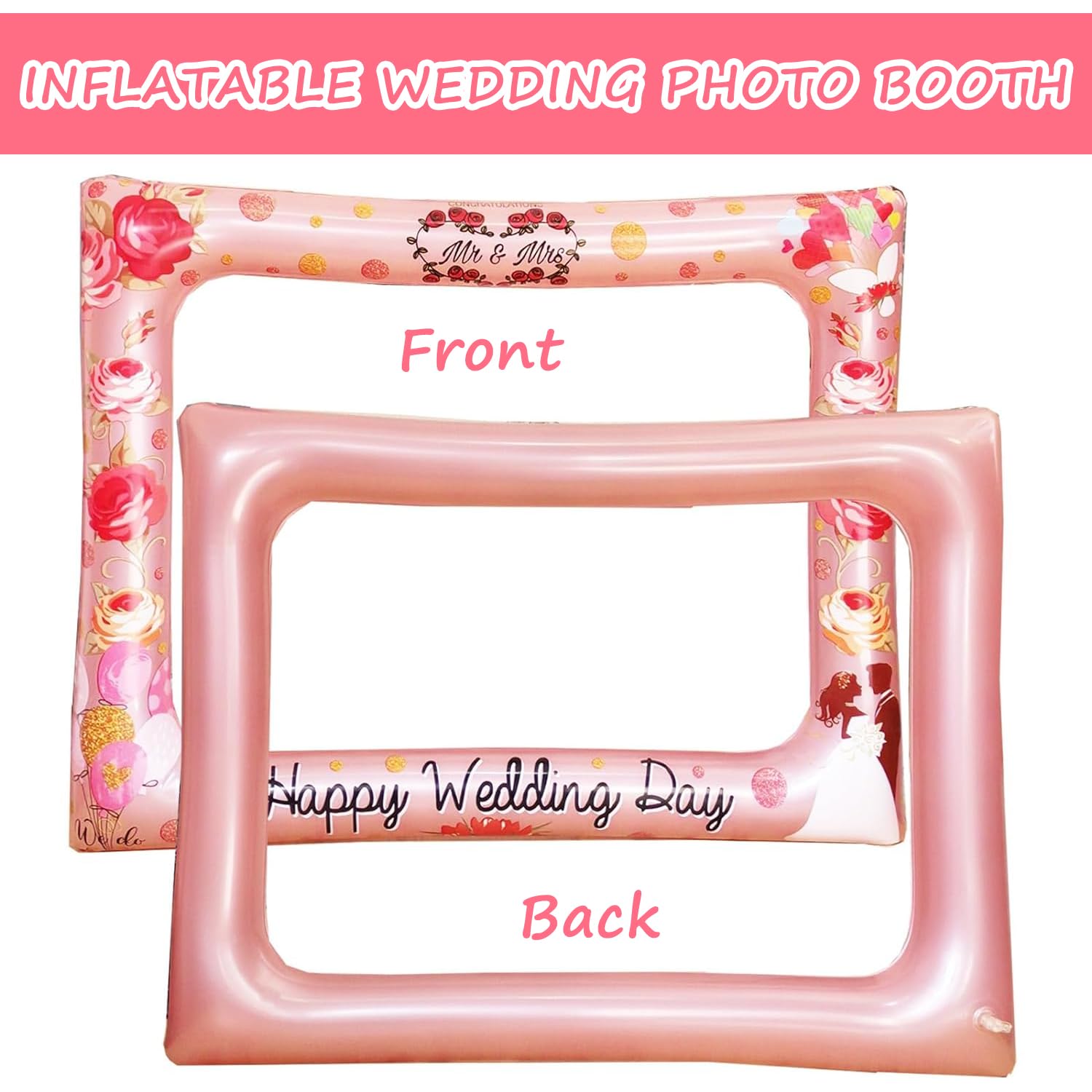Opblaasbare Fotolijst - Fotobox Accessoires, Rekwisieten, Feestgadgets Voor Bruiloft, Verjaardag - Goud