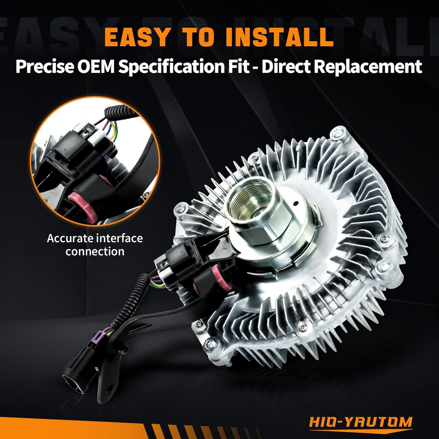 52014729AC Engine Radiator Cooling Fan Clutch Compatible with 2013-2018 Ram 2500 3500 4500 5500 6.7L Diesel Engine Replacement for 52014729AC 52014729AA 52014729AB