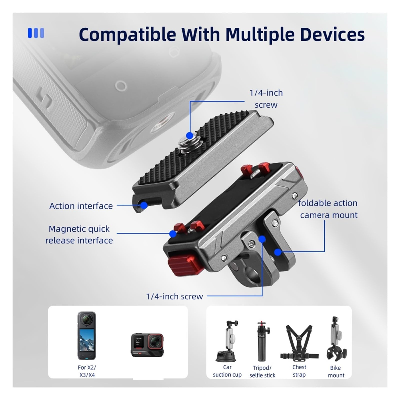 Compatibile Con Insta360, X5 X4 Ace Pro 2, Piastra Di Base