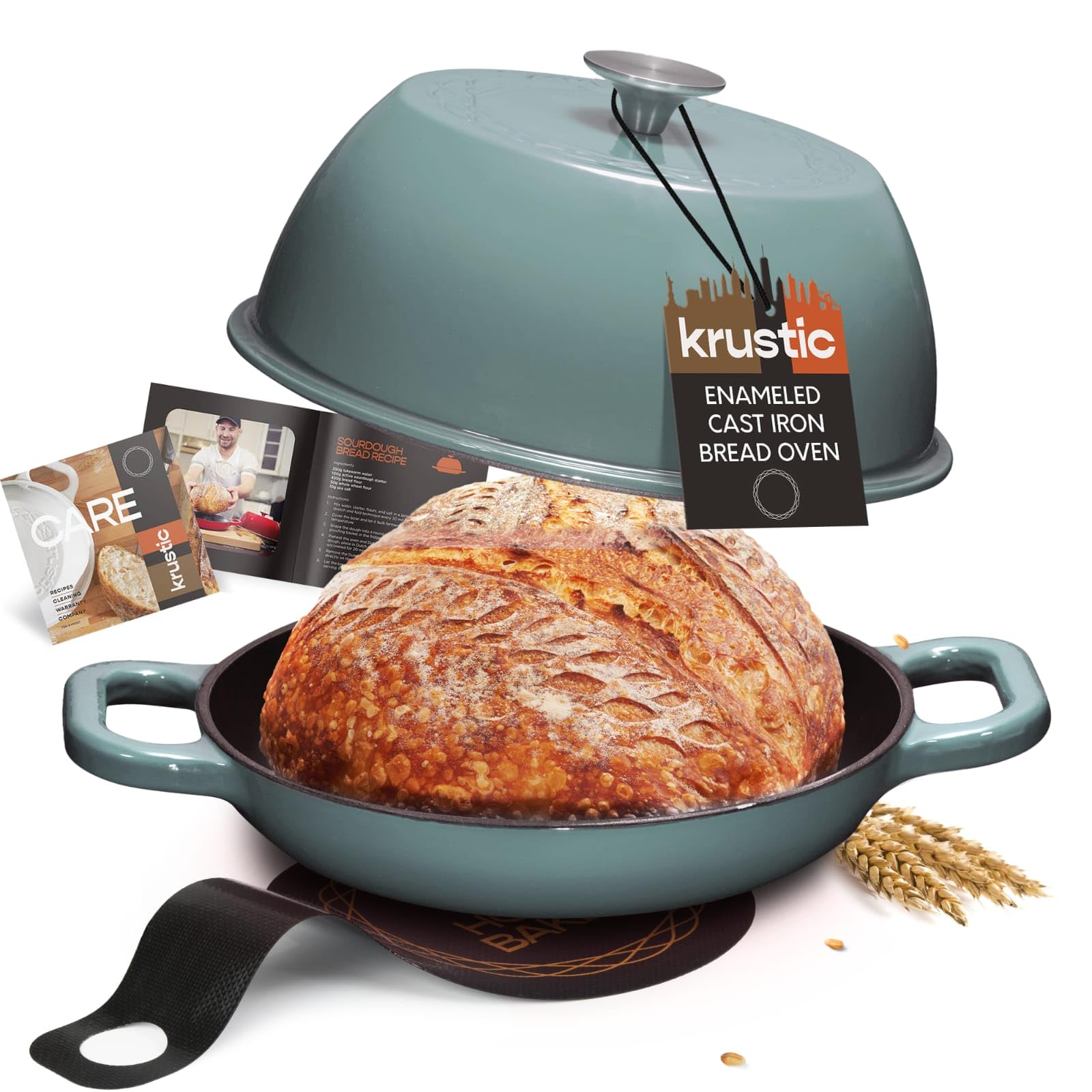 Krustic Enameled Cast Iron Dutch Oven 6 Quart