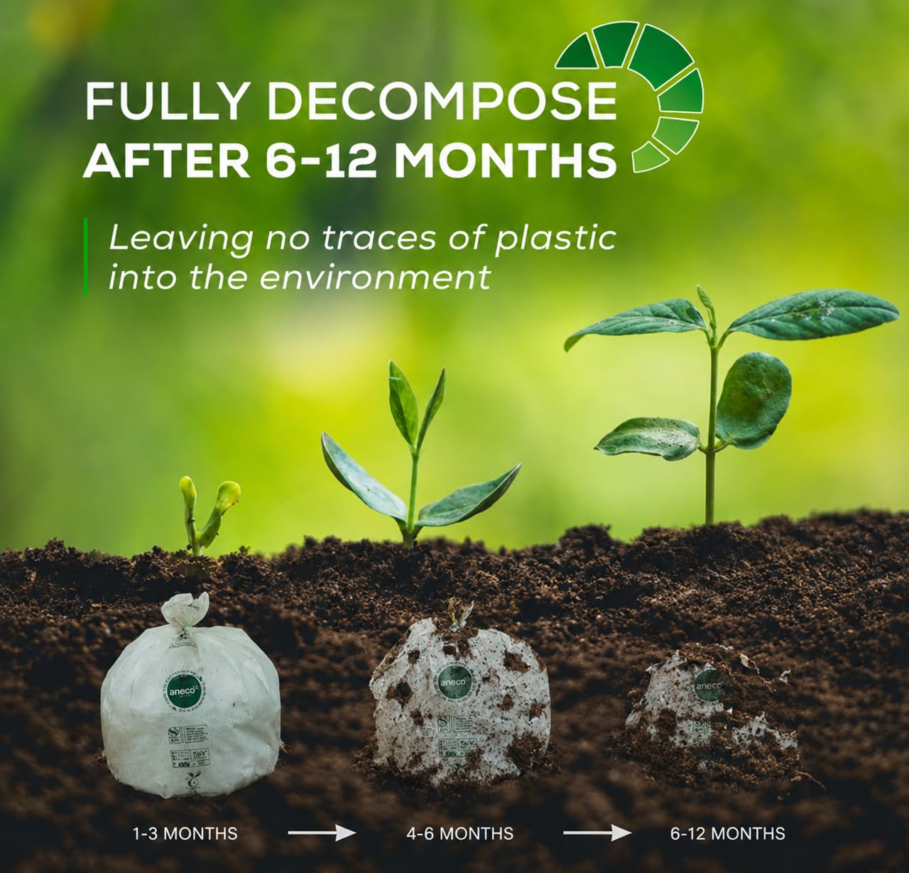 ANECO 3 Gallon Compostable Food Waste Bags Gallery Image