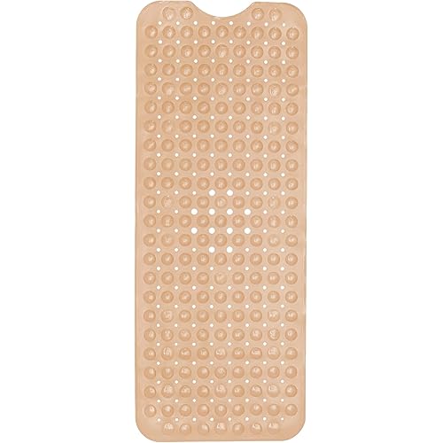 ENKOSI Bath Mat - Large Non Slip Bathtub & Shower Mat - Extra Long. 40 x 16 Inch Bathroom Mats for Tub Nonslip Anti Slip Bathmats (40x16 Beige 1-Pack)