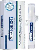 Soro em gel 100% silicone para cicatrizes – Aplicador de pincel ultramacio para terapia suave após procedimentos cosméticos, peelings faciais, cirúrgicos, acne, queimaduras e cicatrizes de queloides
