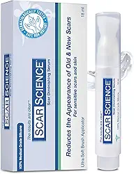 Soro em gel 100% silicone para cicatrizes – Aplicador de pincel ultramacio para terapia suave após procedimentos cosméticos, peelings faciais, cirúrgicos, acne, queimaduras e cicatrizes de queloides