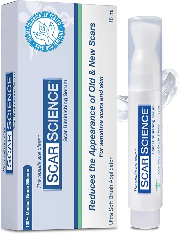 Soro em gel 100% silicone para cicatrizes – Aplicador de pincel ultramacio para terapia suave após procedimentos cosméticos, peelings faciais, cirúrgicos, acne, queimaduras e cicatrizes de queloides