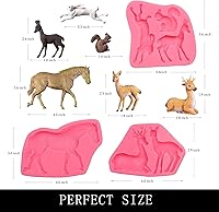 Vista 2 de Moldes de silicona de chocolate, 3 paquetes de moldes de fondant de animales Sika para decoración de pasteles con temática de animales del bosque