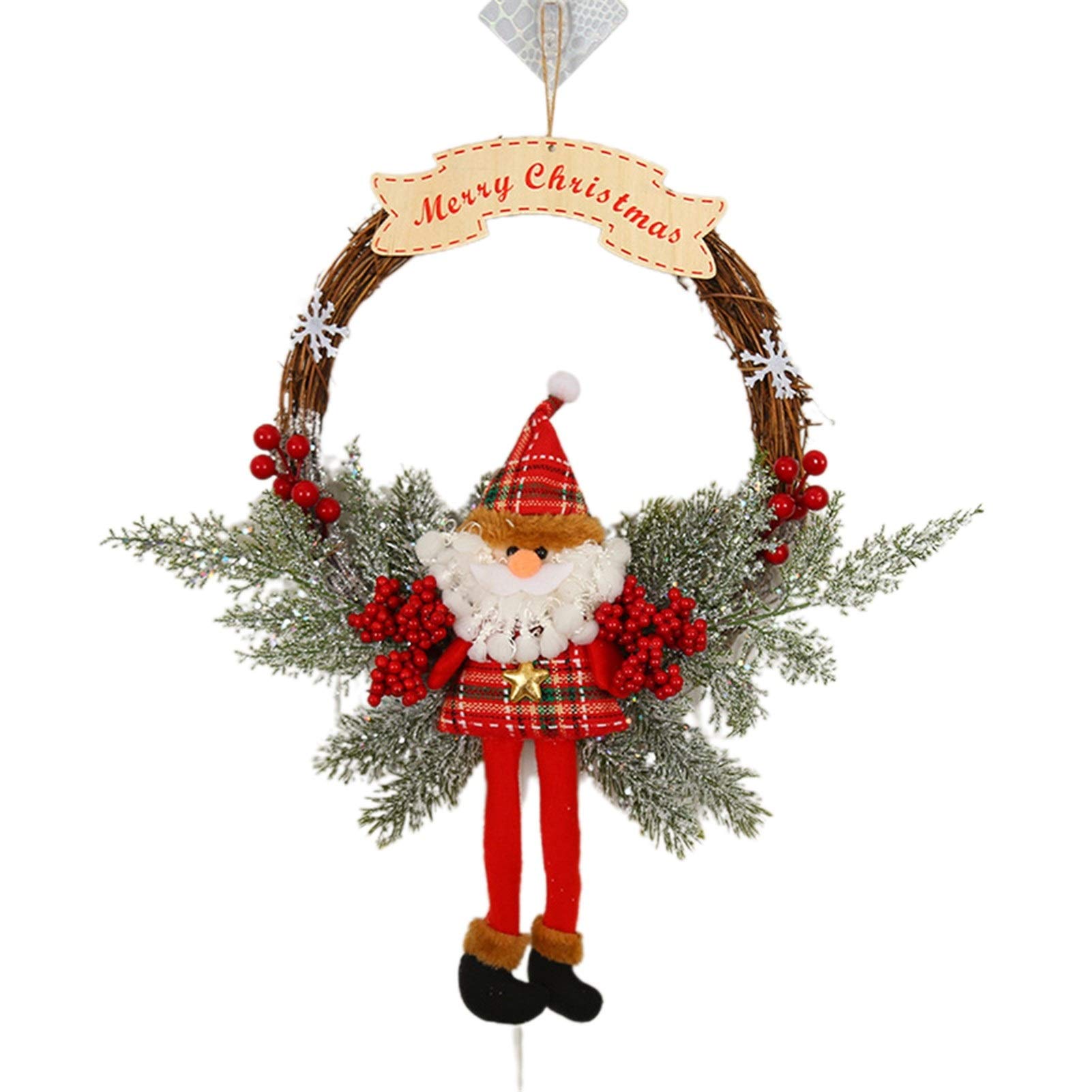 Couronne d'automne et de Noël faite à la main pour décoration de porte