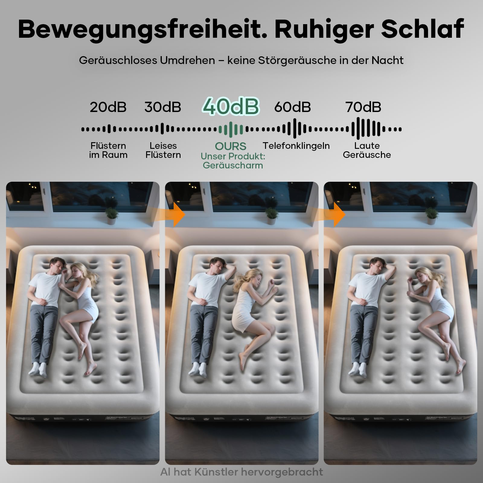 OlarHike Luftmatratze Selbstaufblasend 140x200 2 Personen Camping Gästebett