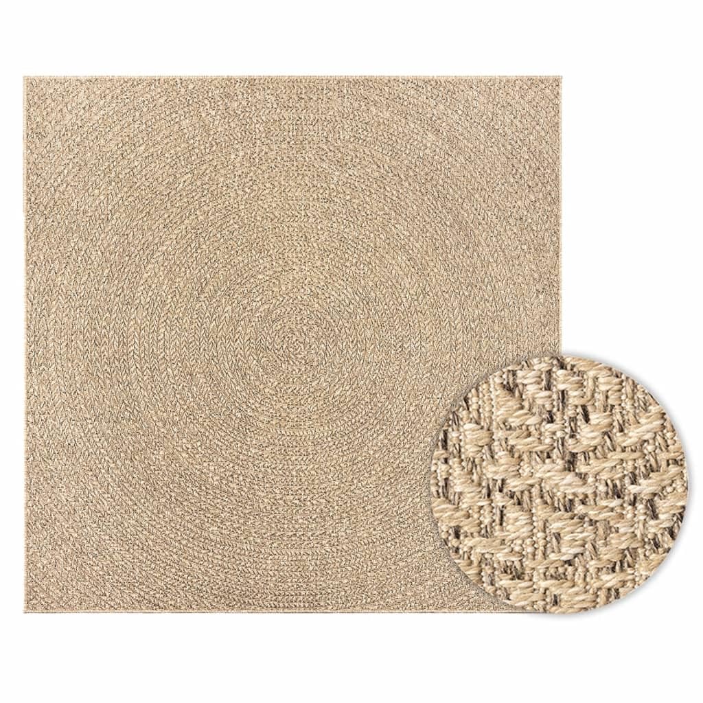 Tapis polypropylène ZIZUR aspect jute rond 200cm résistant intempéries et UV