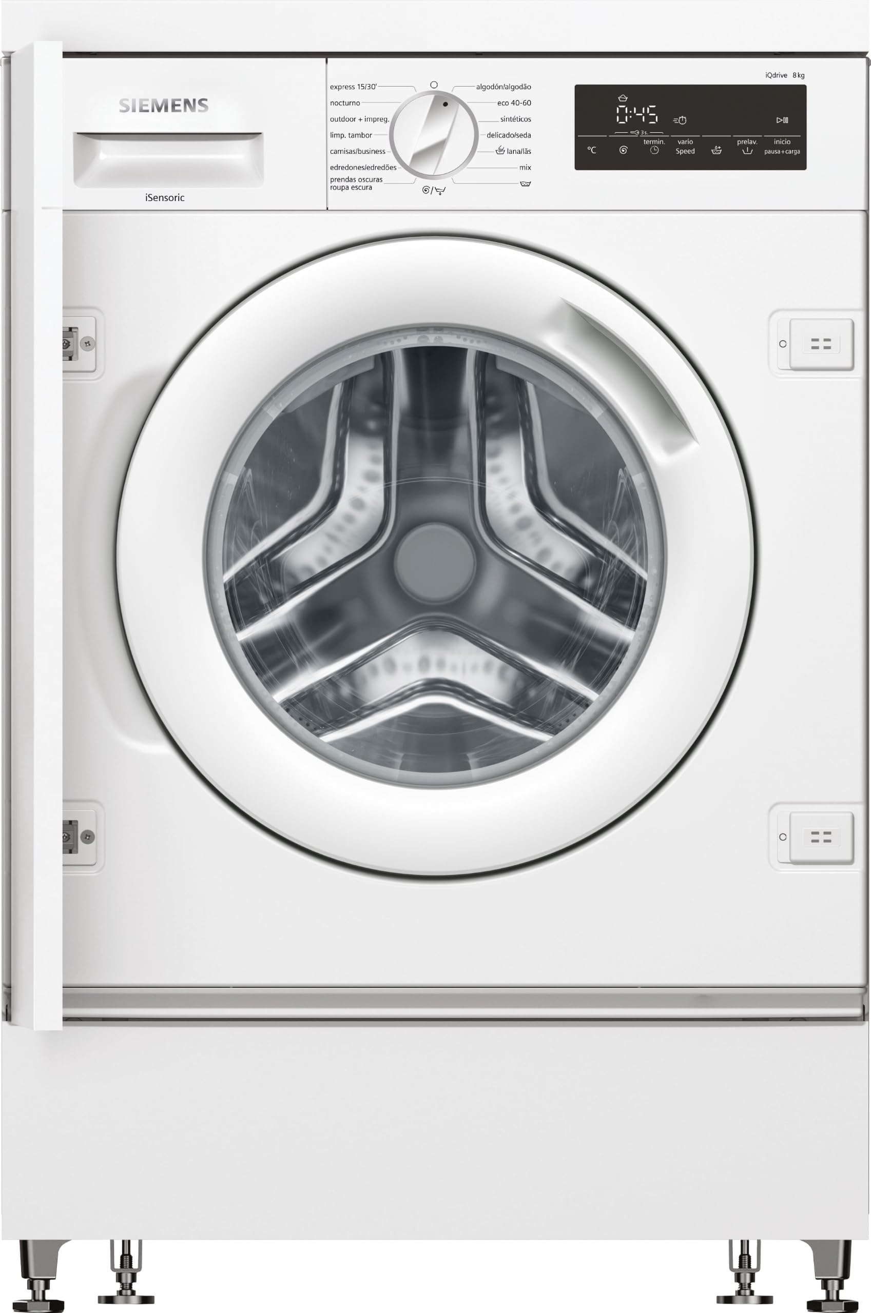 Siemens, Lavavadora iQ700 integrable 8kg 60cm, Display LED, WI14W542ES