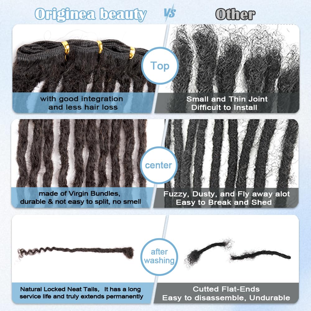 Originea 0.6cm 6-18 Inch 100% Human Hair Dreadlock Extensions Curly Ends Loc Extensions Human Hair For Women/Kids Handmade Permanent Loc Extensions Can Be Dyed Bleached Curled T27# 12 inch 30 Strands
