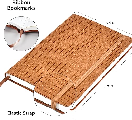 Miniatura 5 de ECOTREE Cuaderno de rayas universitarias, cuaderno rayado de cuero reciclado para escribir, viajes, diario, trabajo, oficina, suministros escolares,