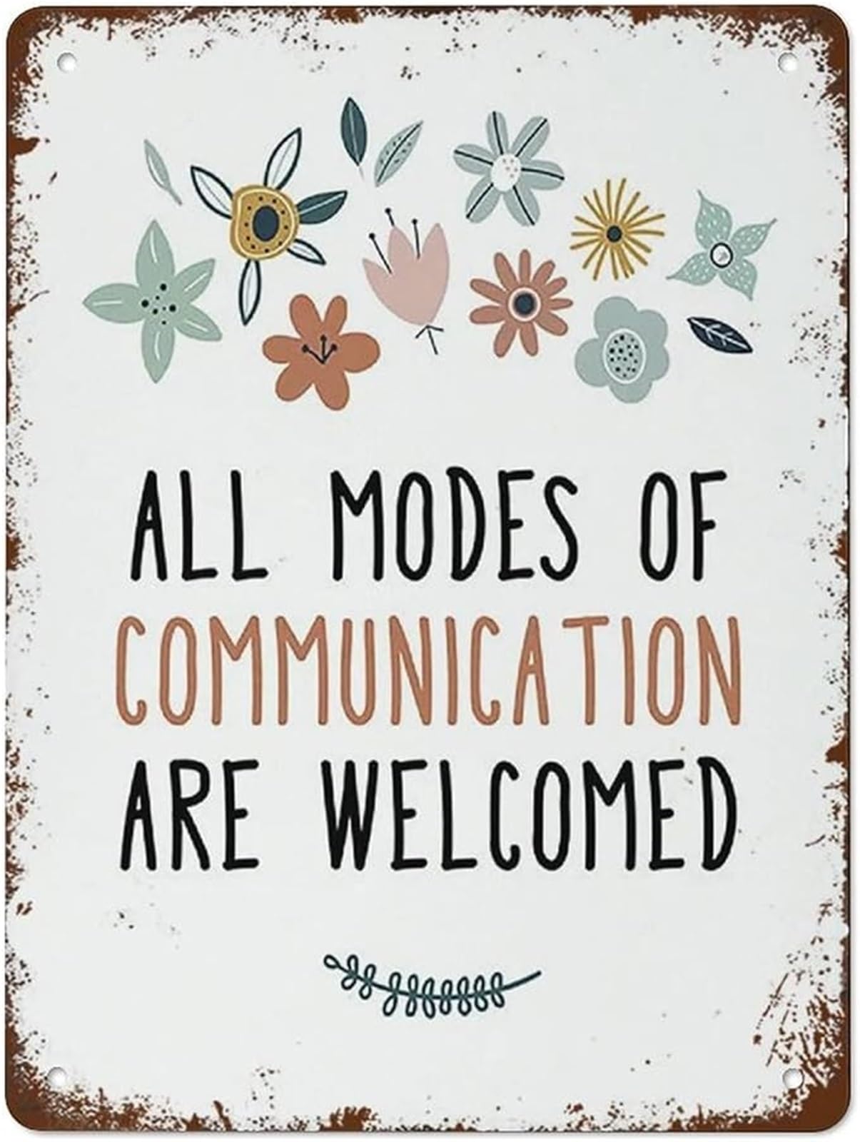 Vintage Speech Room Sign Metal Tin Plaque Welcoming Decor for Language Pathologist School Counselor Library Home Decor 8 X 12 inch
