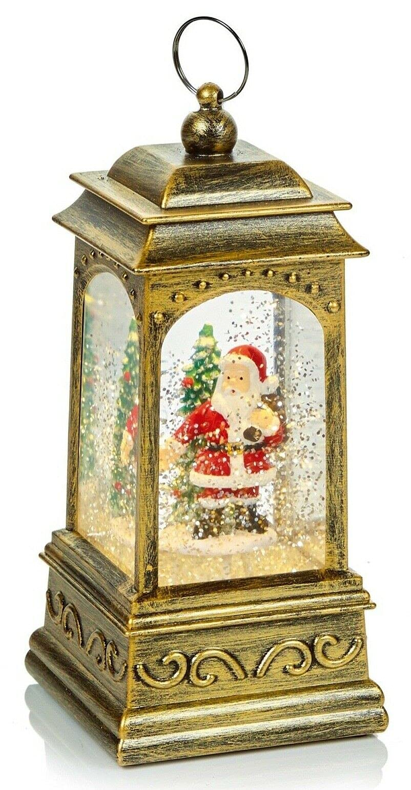 Farol de agua navideño de 21 cm para decorar tu mesa y rincón favorito