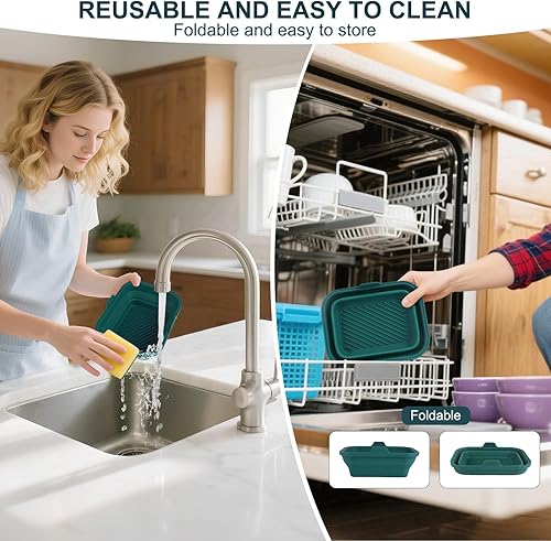 Miniatura 7 de Forros de silicona para freidora de aire plegables, forros reutilizables de 8.2 pulgadas con tapa, frescura de larga duración - Freidoras de aire