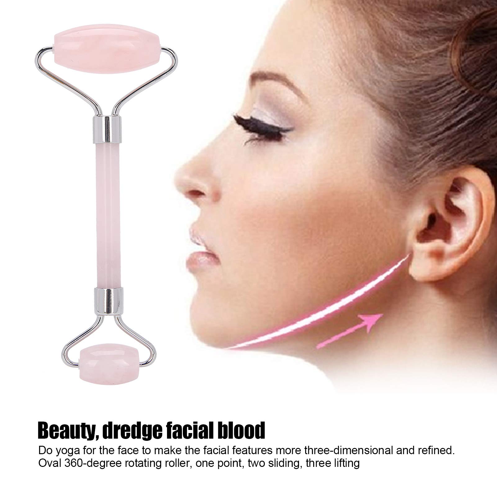 Masajeador facial Jade Roller Face Jade Gua Sha, masajeador de rodillo de piel, herramienta de adelgazamiento, masajeador facial, rodillo facial para piel, ojos, cuello(plata plata plata plata plata)