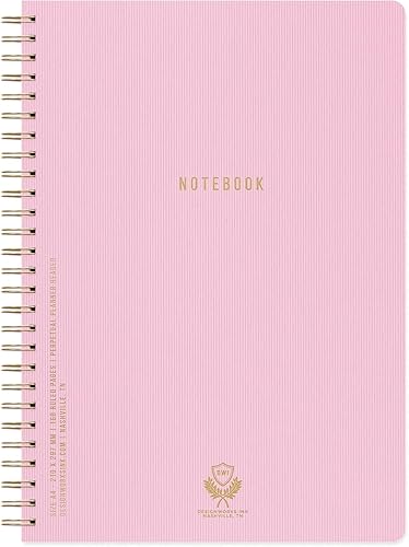 Miniatura 5 de DesignWorks Ink Cuaderno A5 de papel texturizado blanco marfil moteado de 6 x 8.25 pulgadas con detalles dorados, páginas rayadas y encuadernación