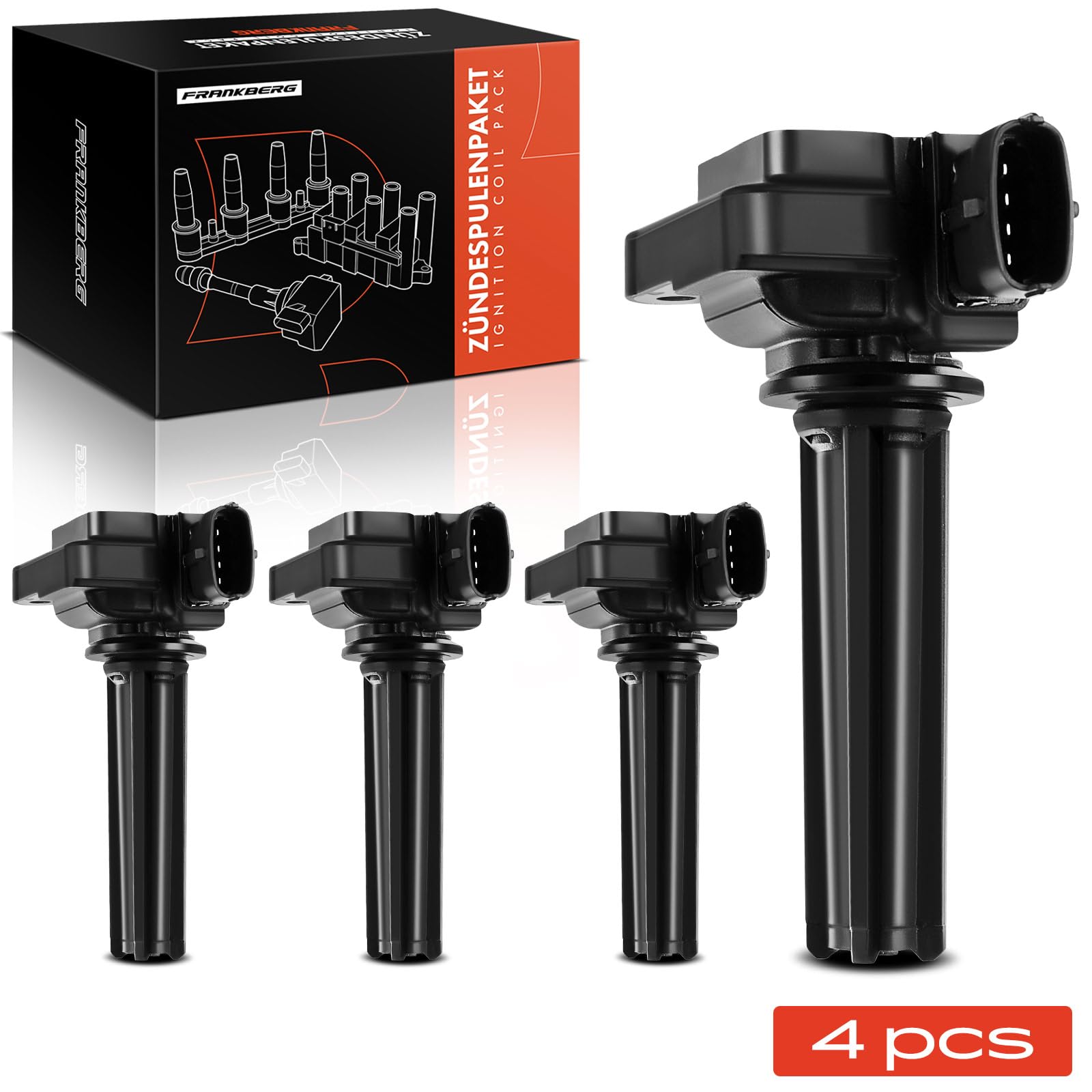 Frankberg 4 bobinas de encendido módulo de encendido 12787707 | Compatible con: 9-3 Convertible YS3F, Vectra C Z02, 9-3 D75 D79 E79 YS3F, Signum Z03, 9-3 Familiar E50, Vectra C CC Z02