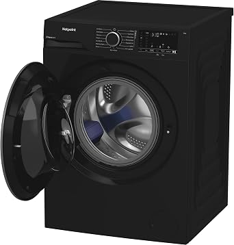 Hotpoint Front Loading Washing Machine, 12 kg, 1400 RPM, LED Display, SteamCare, Anti-Stain, Digital Inverter Motor, 84.5x60x63 cm (Black)