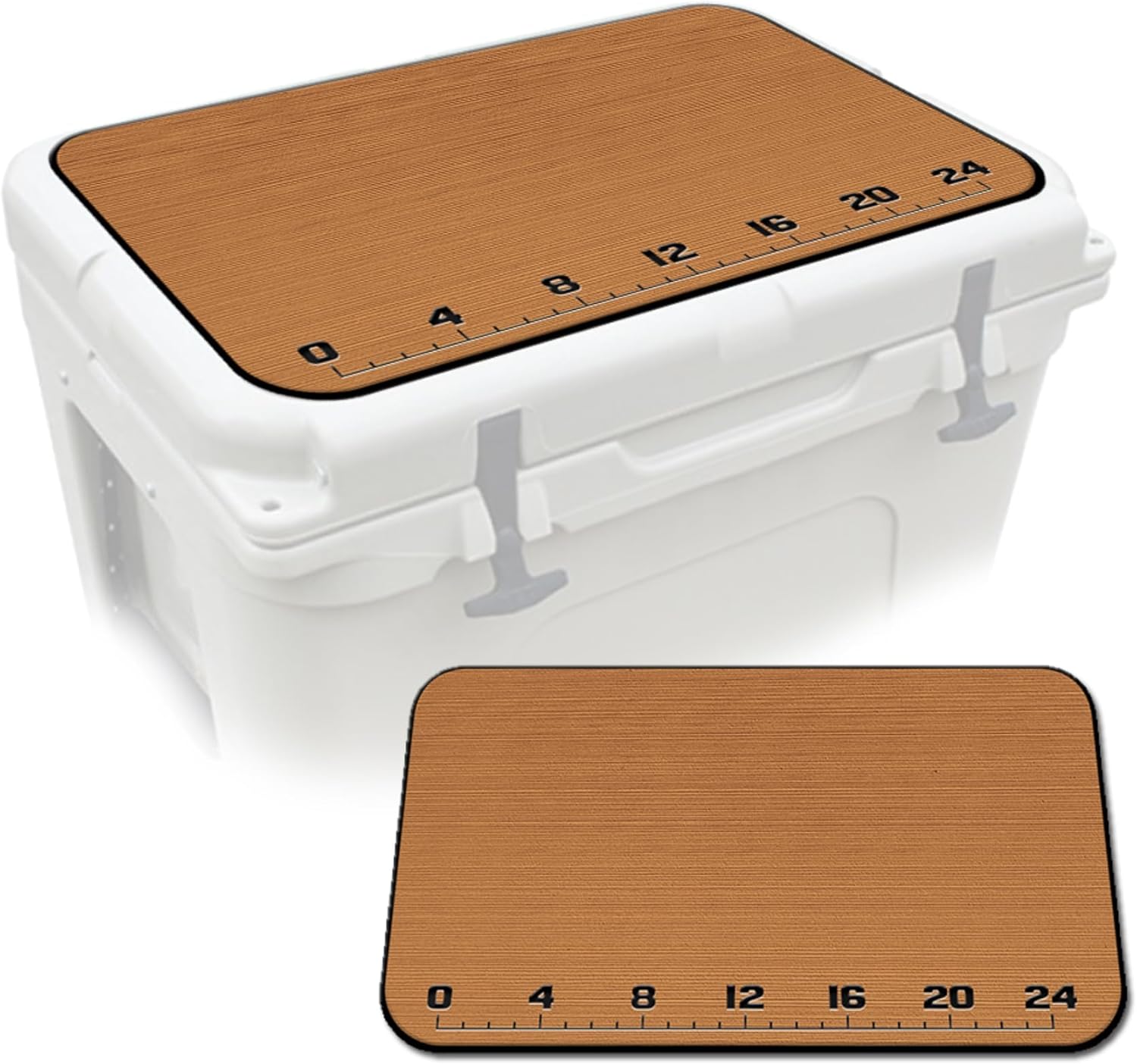 USATuff SeaDek EVA Mat Cooler Pad fits YETI | Peel & Stick Application | Non Slip Comfort Accessories - Fish Measuring Ruler (Mocha-Black)