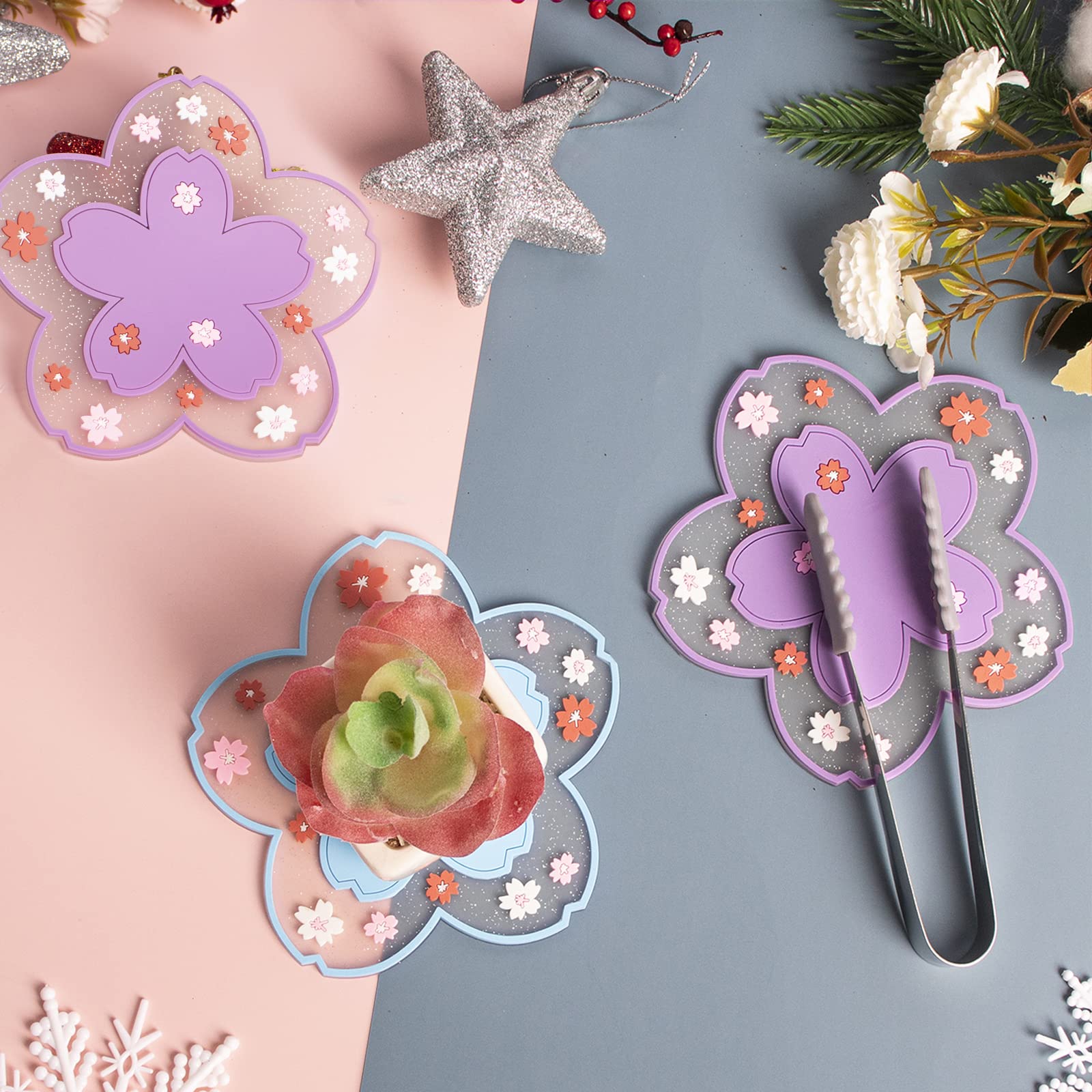 Visesunny Posavasos De Piedra Con Patrón Floral Que Absorbe La Huedad