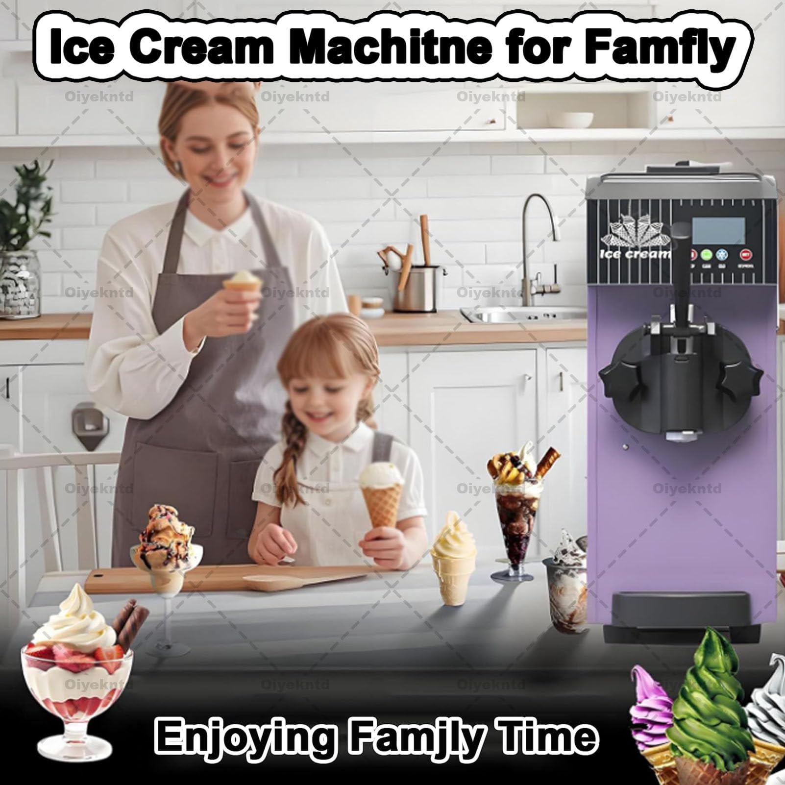 Máquina comercial de helado suave, de un solo sabor, panel LCD, para encimeras, para restaurantes, aperitivos, bares y tiendas