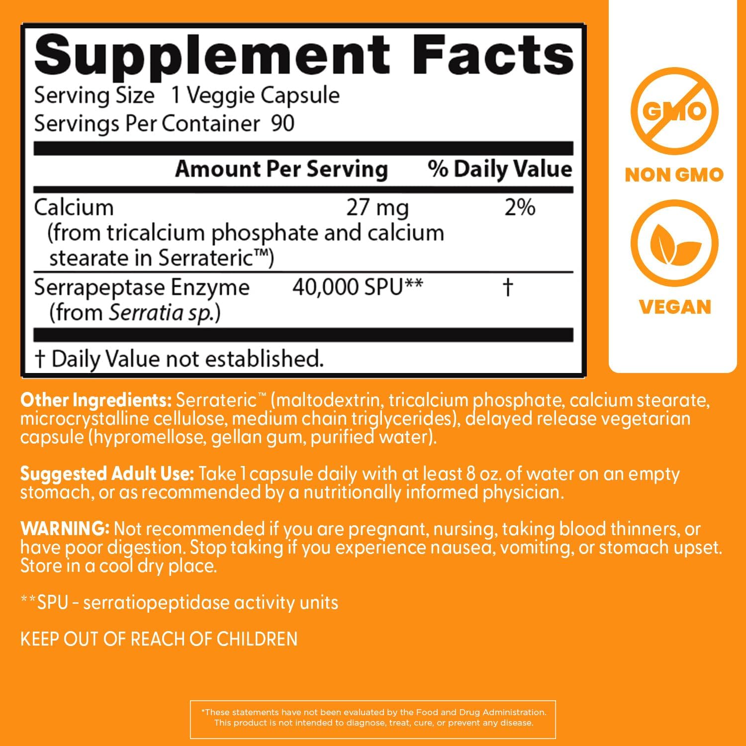 Doctor's BEST Serrapeptase, 40,000 SPU, Supports Sinus Health, Non-GMO, Vegan 90 Veggie Caps - Image 2