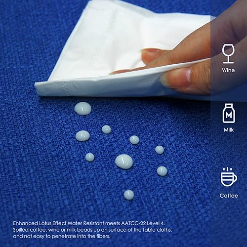 Miniatura 3 de BALCONY & FALCON Mantel rectangular lavable, resistente a las arrugas y al agua, mantel decorativo de tela de lino para comedor, fiestas, cocina,