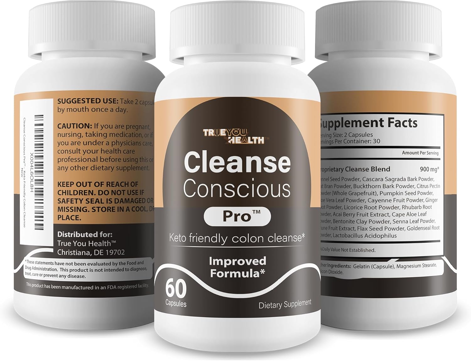 Cleanse Conscious Pro - Improved Formula - Our Best Keto Friendly Colon Cleanse Capsules - Keto Colon Detox Pills for Women & Men - Be Gut Health Cleanse Konscious Keto Activate Colon Cleanse Pills
