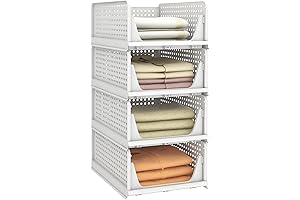 Pinkpum Stackable Plastic Storage Basket