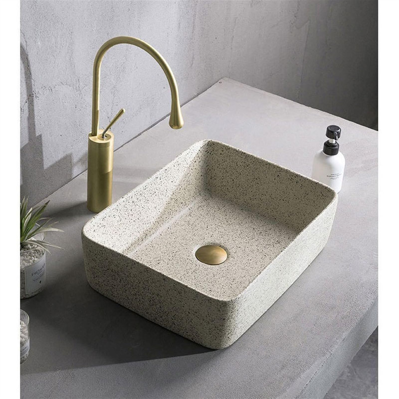 Baño Lavabo Lavabo de baño con balcón de Estilo Retro, Lavabo de baño Redondo Simple, Lavabo for Exteriores (con Accesorios) Fregadero del baño
