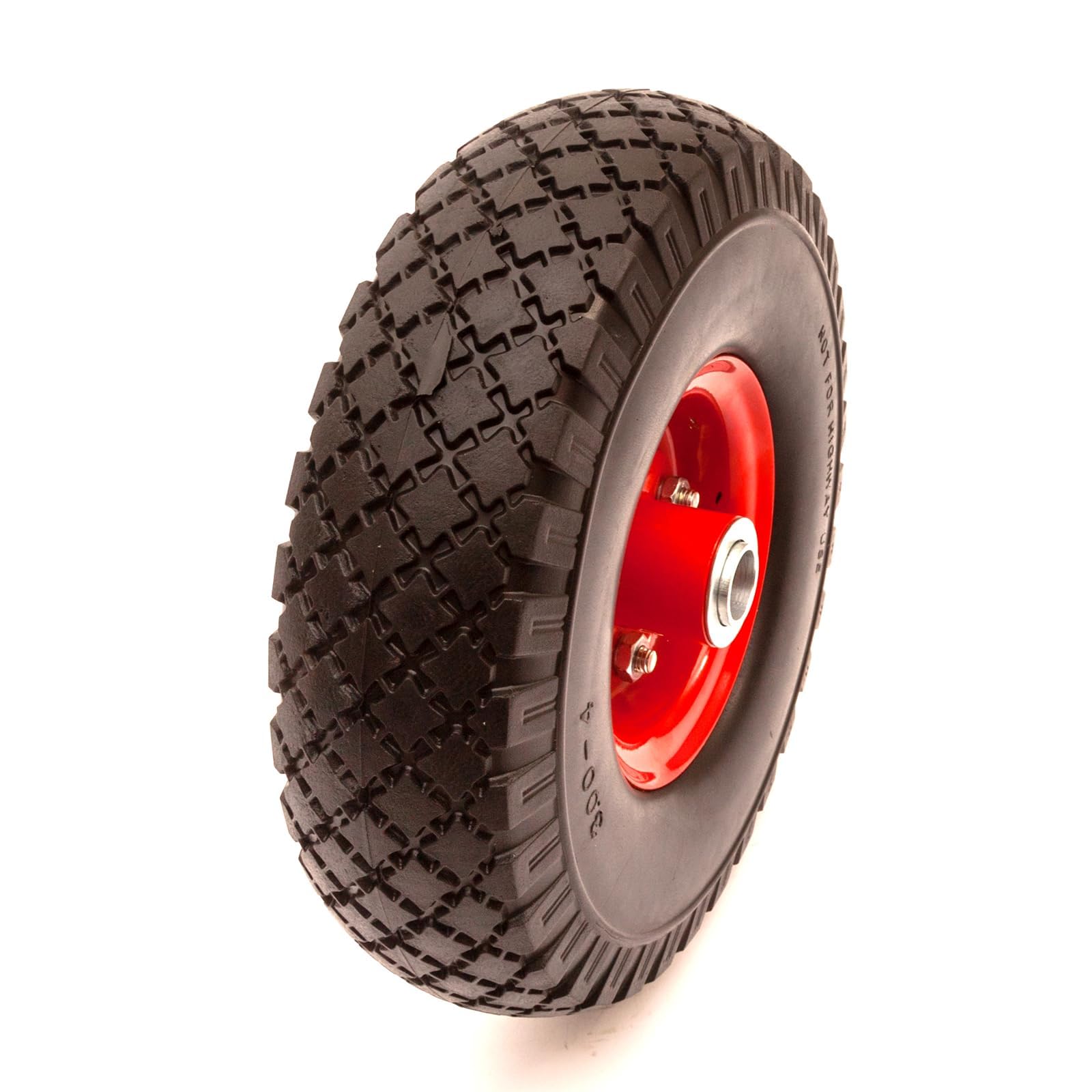 Red Heavy Duty 3.00-4 10 Inch Wheel Solid Pu Tyre 20Mm Bore Bearings 54Mm Hub 150Kg Capacity Sack Truck Hand Cart Trolley