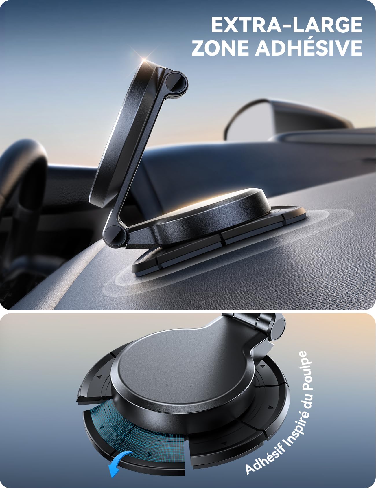 JOYROOM MagSafe Chargeur Voiture Tableau de Bord [Tout Métal & Pliable] Support Telephone Voiture Induction 15W, Chargeur Induction Voiture Magnetique pour iPhone 17 16 15 14 13 12 Air Pro Max Plus