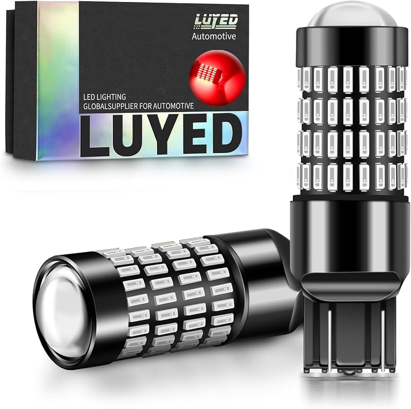 Lâmpadas LED 7443/7440 LUYED vermelhas para luz de ré, freio, lanterna e seta – 2 unidades