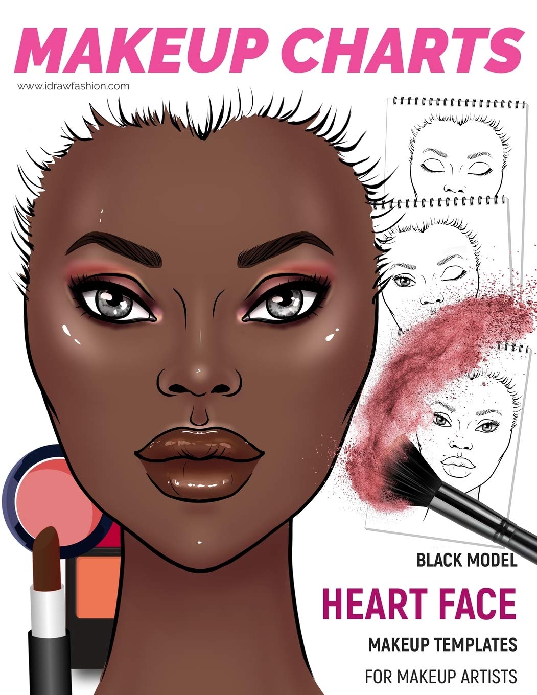 Buy Makeup Charts Face Templates for Makeup Artists Black Model