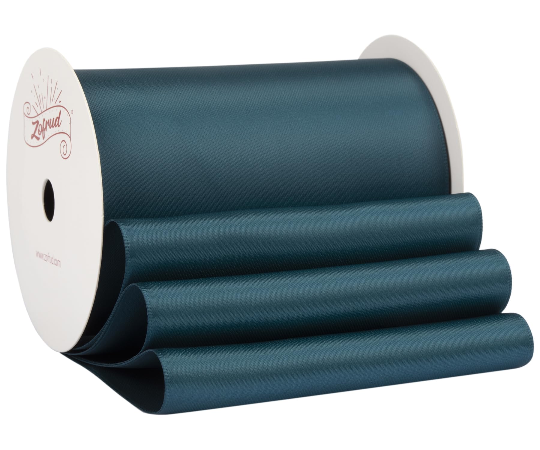 Zofrud Teal Satin Ribbon 100mm x 9 Meters - Large Ribbon Ideal for Bows, Gift Wrapping, Flower Bouquet, and Crafts
